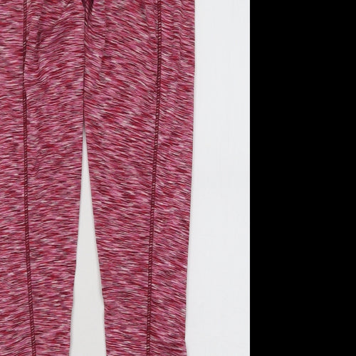Boohoo Womens Pink Geometric Polyester Compression Leggings Size 8 L32 in Regular Pullover