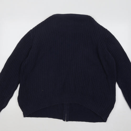 TU Womens Blue Round Neck Cotton Full Zip Jumper Size 20