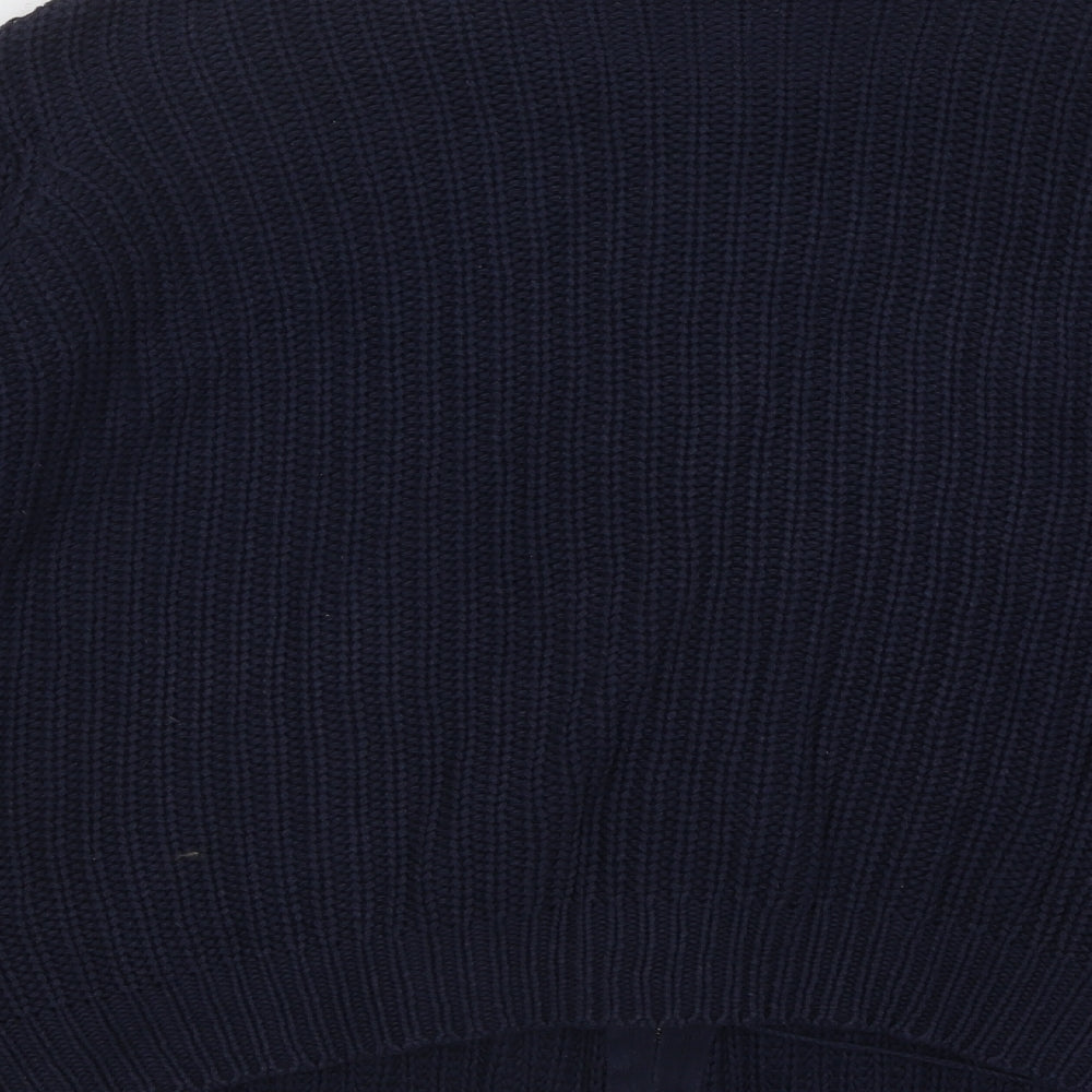 TU Womens Blue Round Neck Cotton Full Zip Jumper Size 20