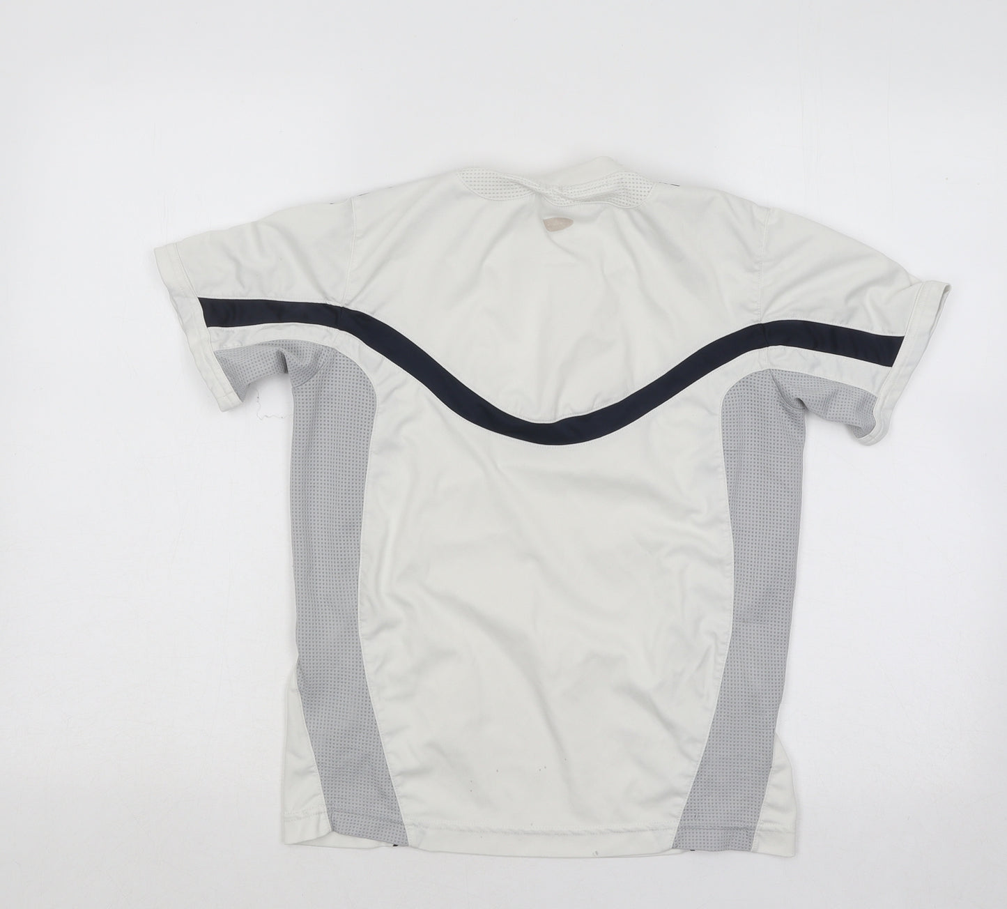 adidas Womens White Polyester Basic T-Shirt Size S Round Neck Pullover