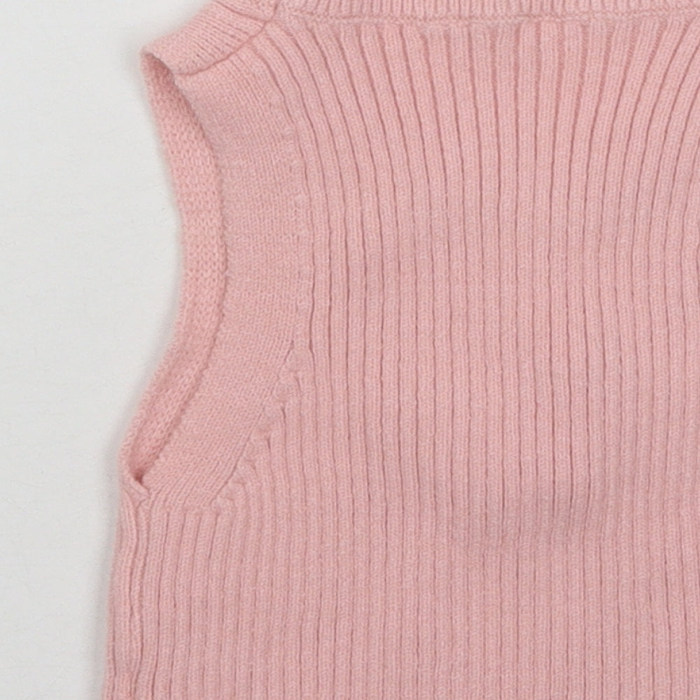 SheIn Womens Pink Acrylic Basic Tank Size XS Scoop Neck - Strawberries