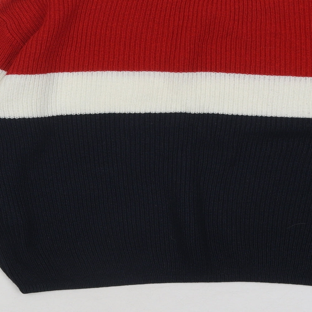 H&M Girls Multicoloured Round Neck Colourblock Acrylic Pullover Jumper Size 11-12 Years Pullover