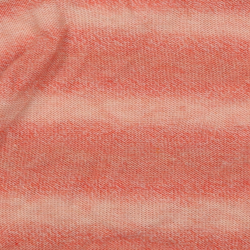 George Womens Orange Round Neck Geometric Acrylic Pullover Jumper Size 18