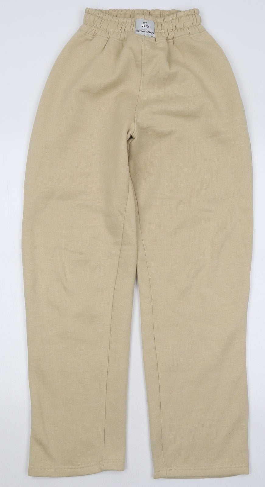 PRETTYLITTLETHING Womens Beige Cotton Jogger Trousers Size 4 Regular
