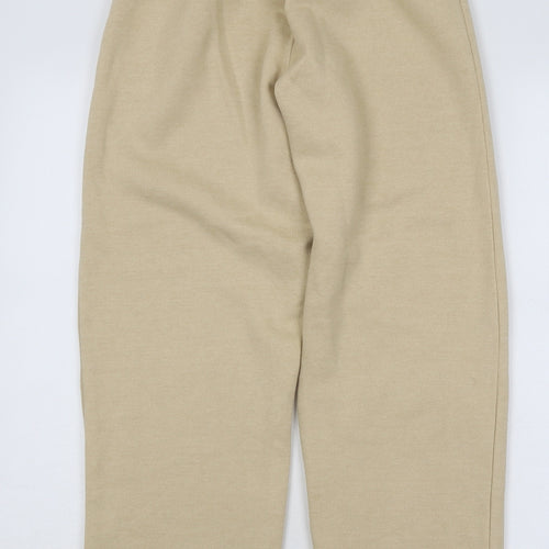 PRETTYLITTLETHING Womens Beige Cotton Jogger Trousers Size 4 Regular