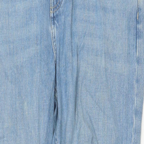 Topshop Mens Blue Cotton Straight Jeans Size 35 in L26 in Regular Button