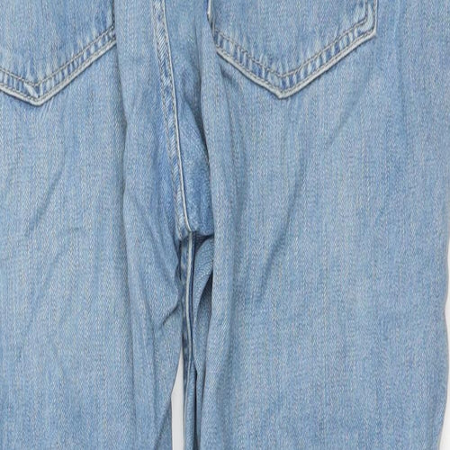 Topshop Mens Blue Cotton Straight Jeans Size 35 in L26 in Regular Button
