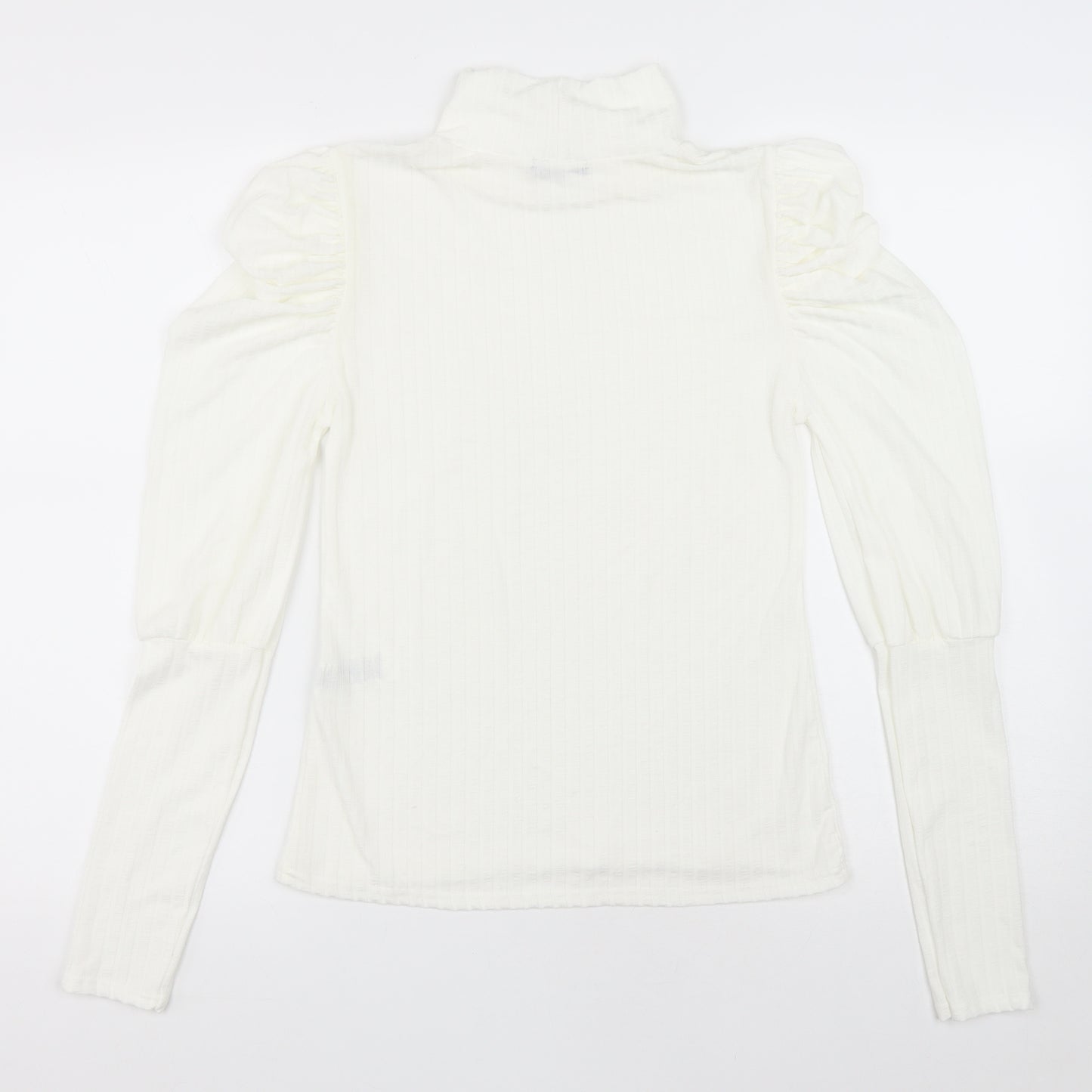 I SAW IT FIRST Womens Ivory Polyester Jersey T-Shirt Size 12 High Neck