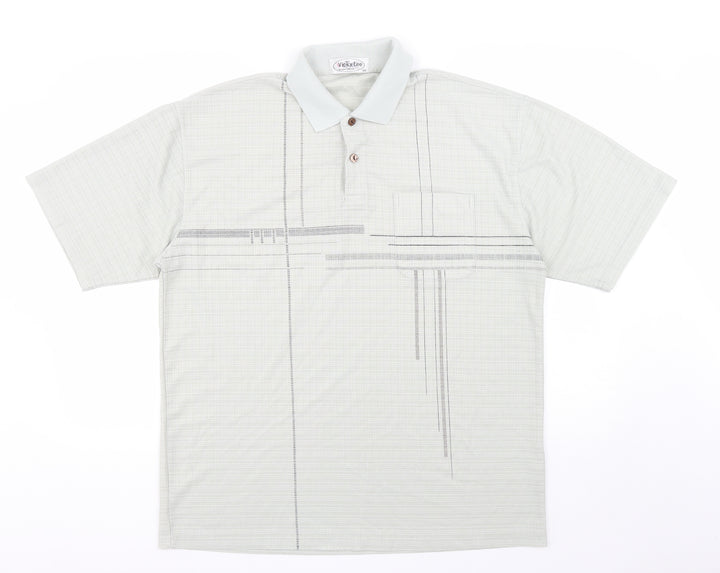 Vicky Lee Mens Green Plaid Polyester T-Shirt Size XLT Collared