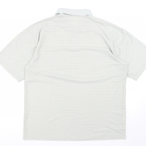 Vicky Lee Mens Green Plaid Polyester T-Shirt Size XLT Collared