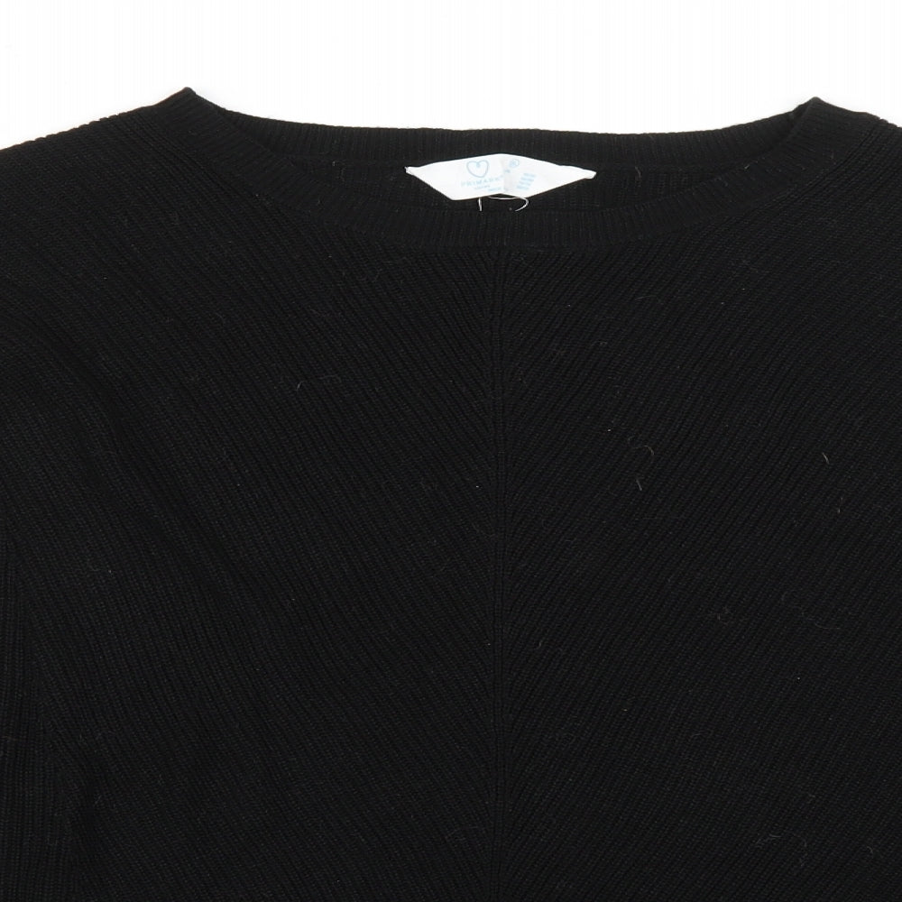 Primark Womens Black Boat Neck Viscose Pullover Jumper Size XL
