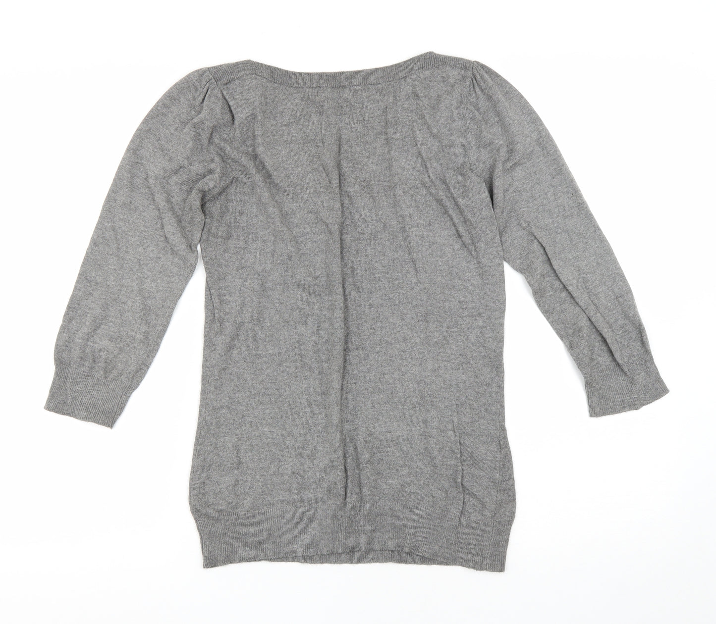 NEXT Womens Grey Boat Neck Cotton Pullover Jumper Size 8