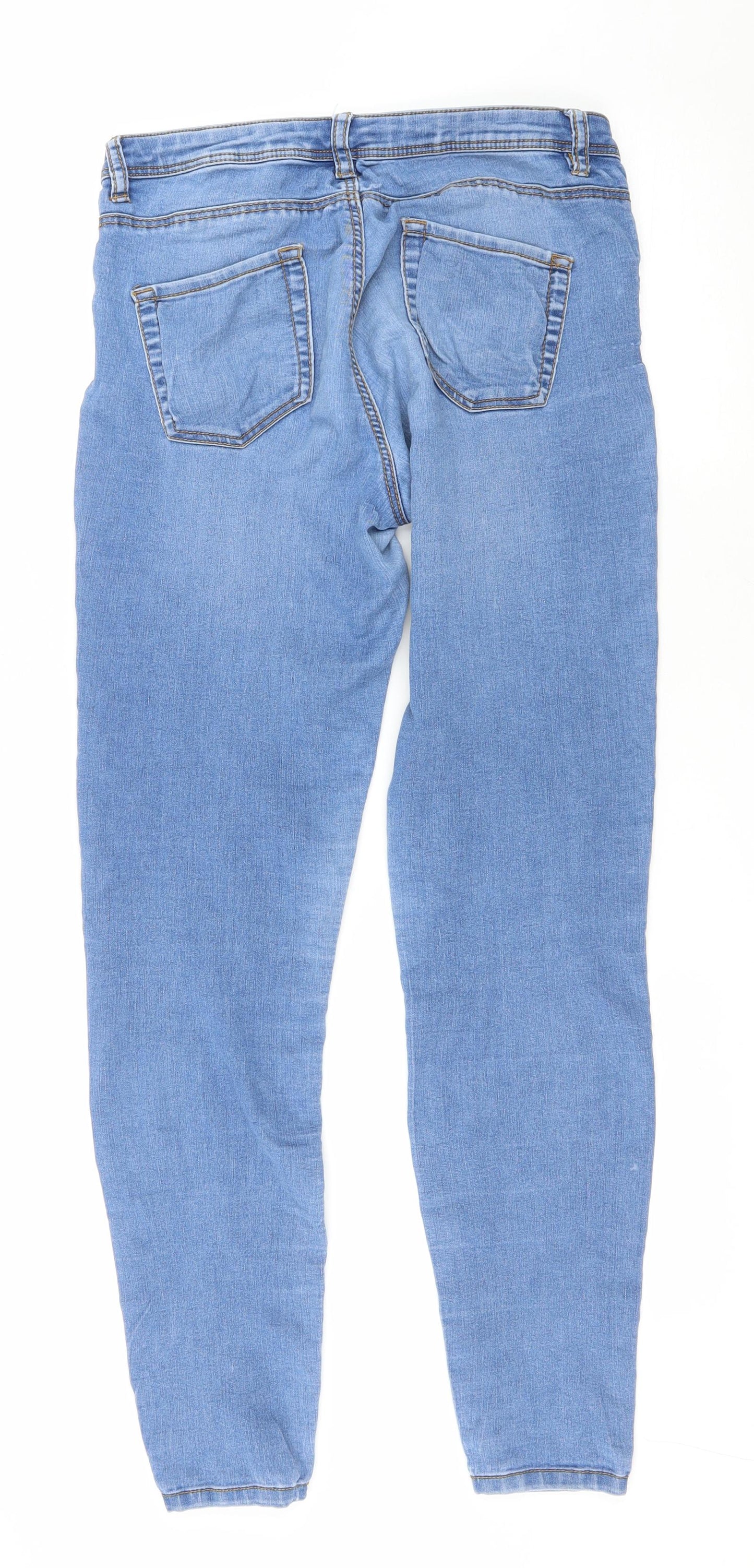 Denim Co. Womens Blue Cotton Mom Jeans Size 12 L26 in Regular Zip