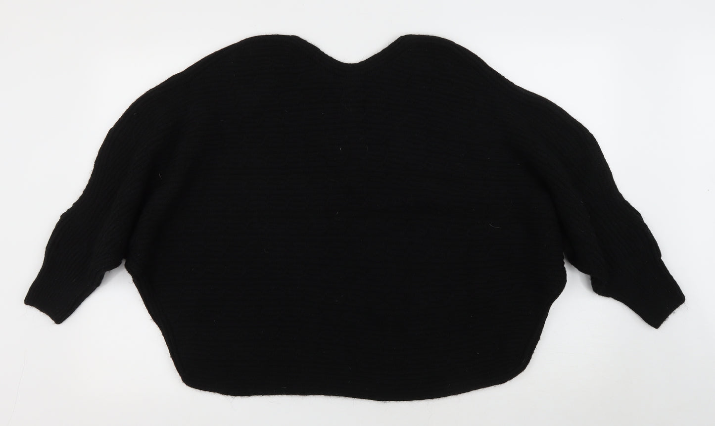 JD Williams Womens Black Round Neck Acrylic Pullover Jumper Size 16