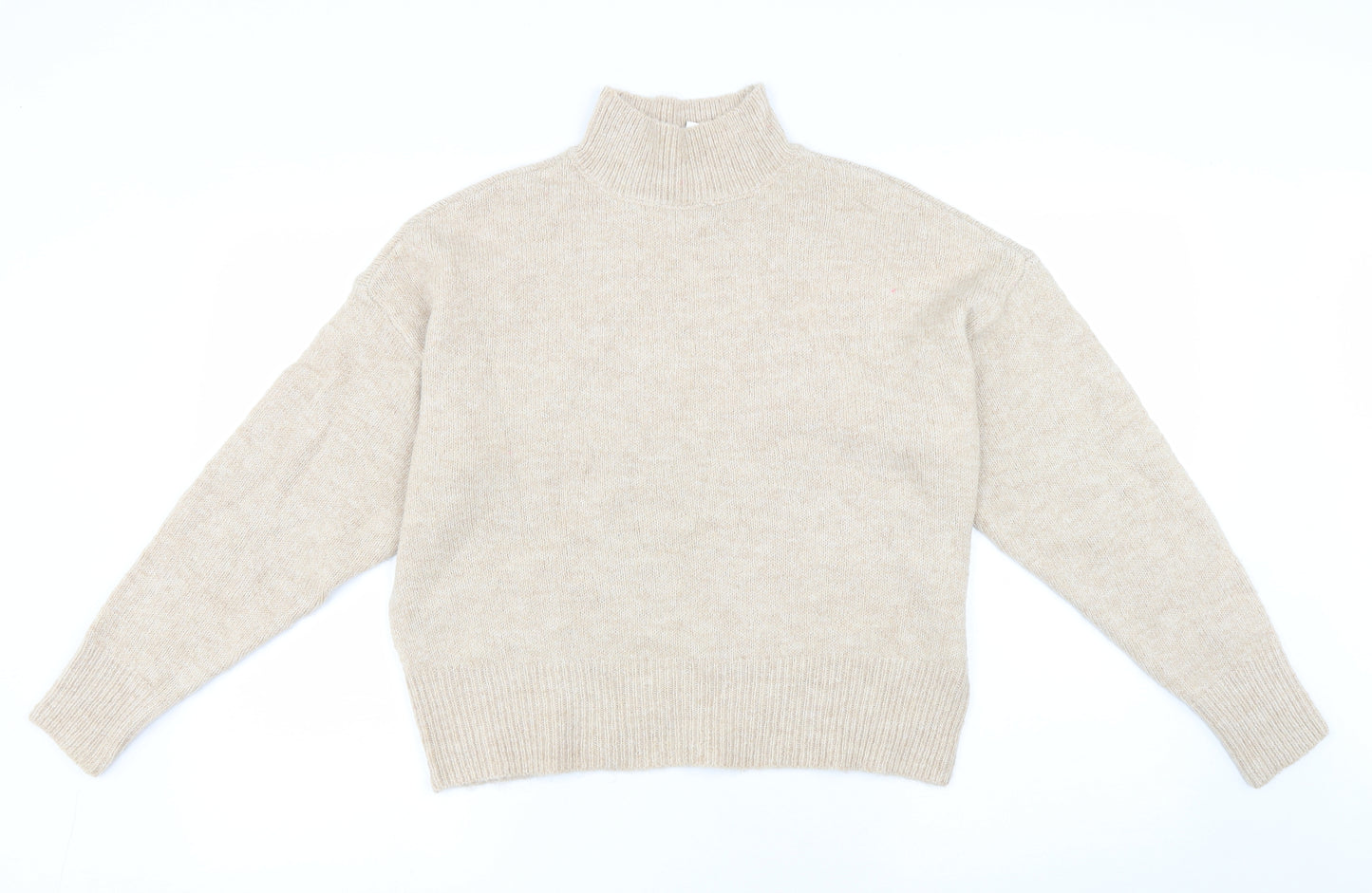 Pep&Co Womens Beige High Neck Polyester Pullover Jumper Size M