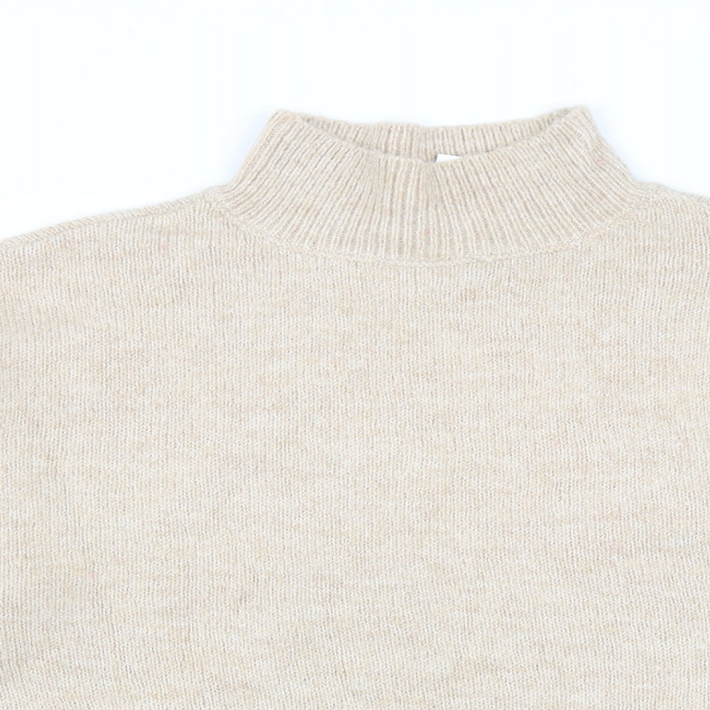 Pep&Co Womens Beige High Neck Polyester Pullover Jumper Size M