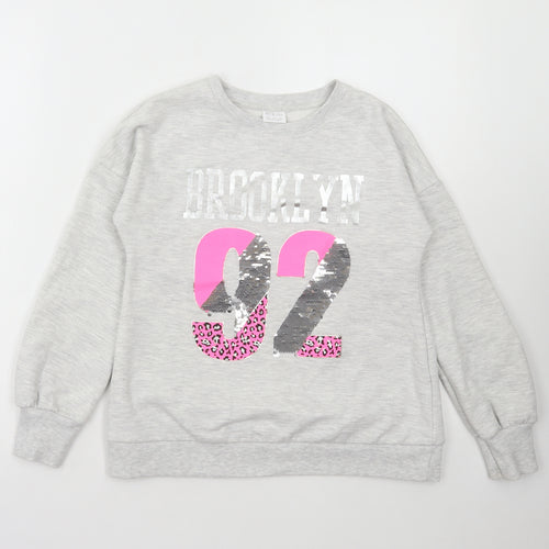 F&F Girls Red Animal Print Cotton Pullover Sweatshirt Size 10-11 Years Pullover - Brooklyn