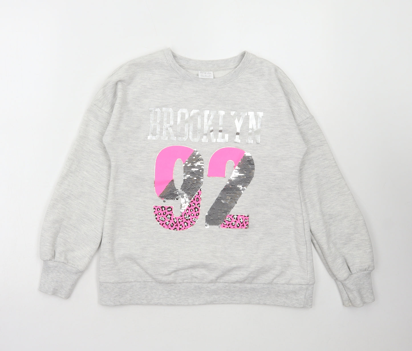 F&F Girls Red Animal Print Cotton Pullover Sweatshirt Size 10-11 Years Pullover - Brooklyn