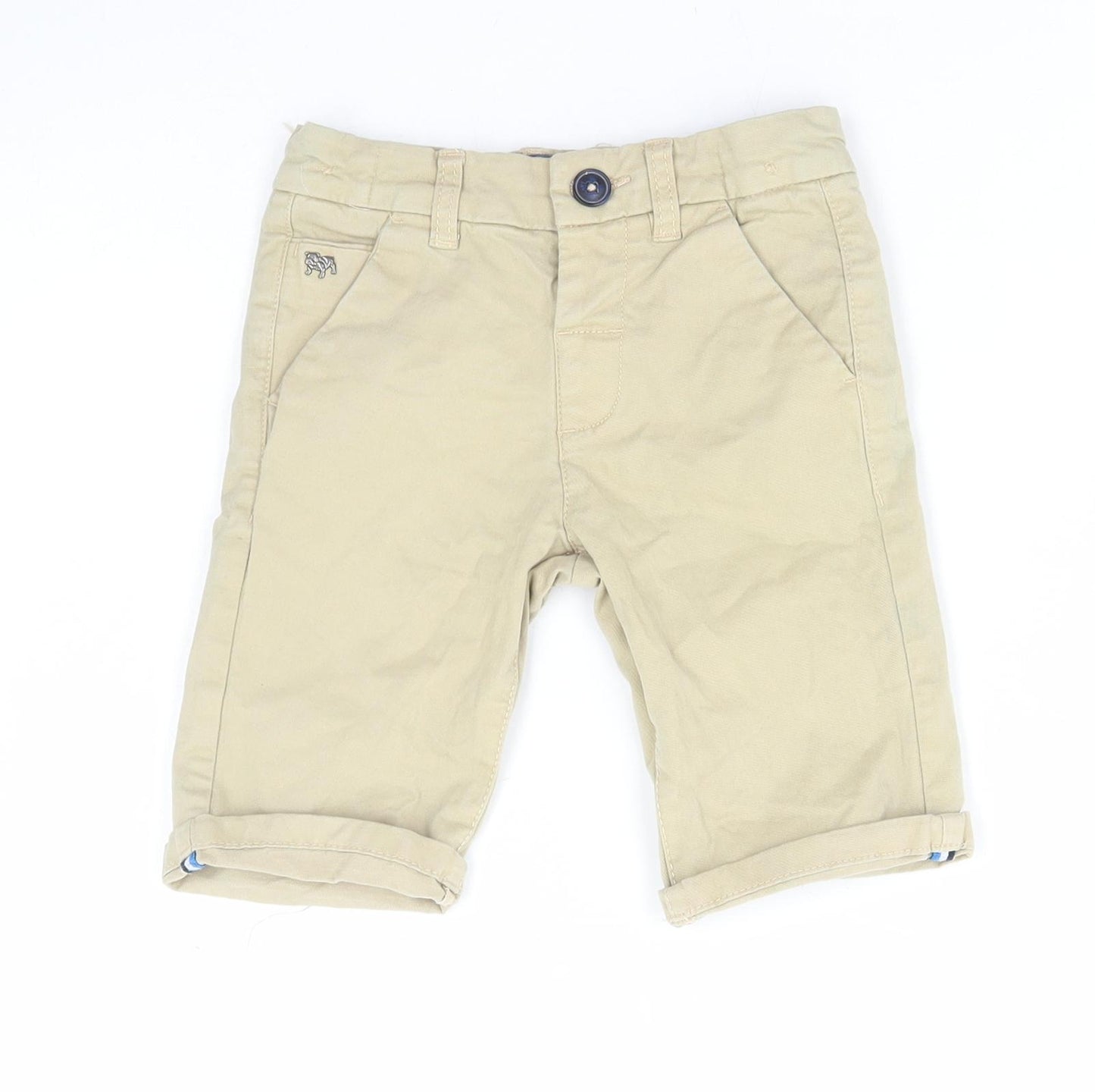 Jasper Conran Boys Beige Cotton Chino Shorts Size 5 Years Regular Zip