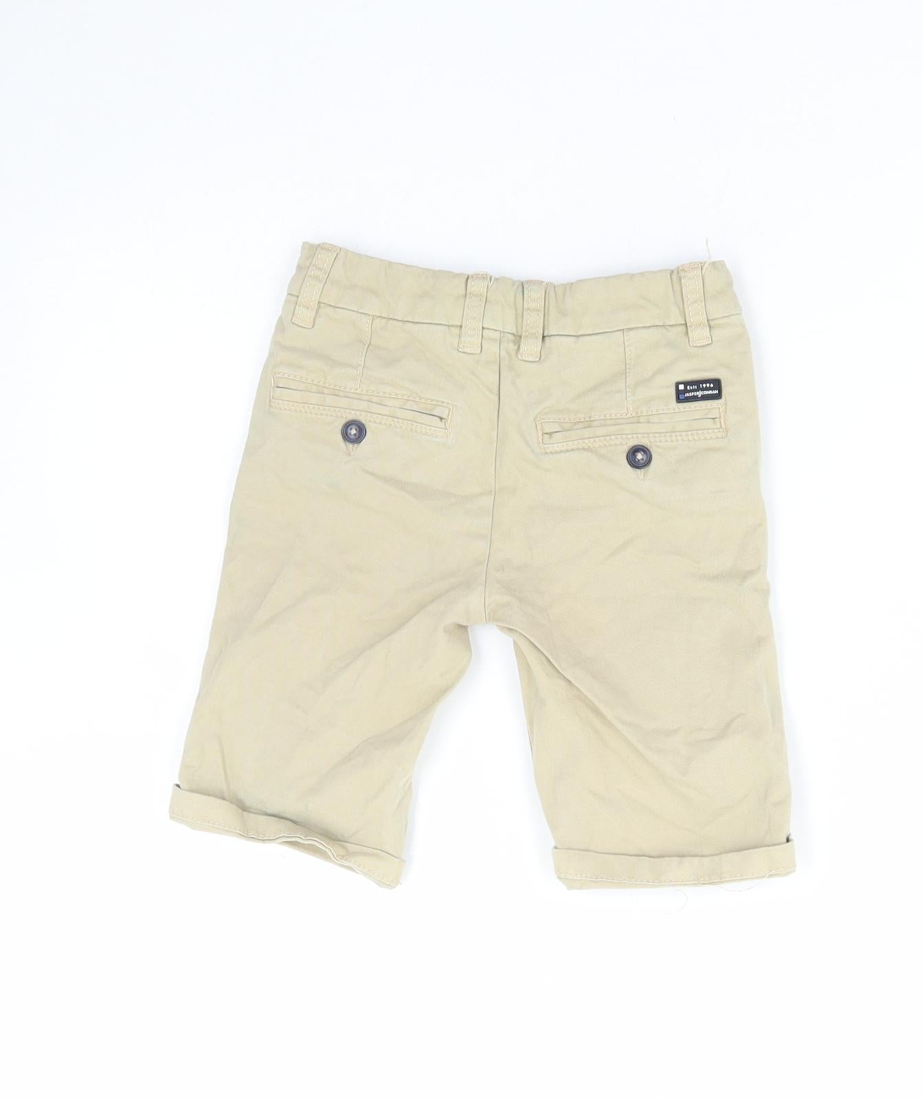 Jasper Conran Boys Beige Cotton Chino Shorts Size 5 Years Regular Zip