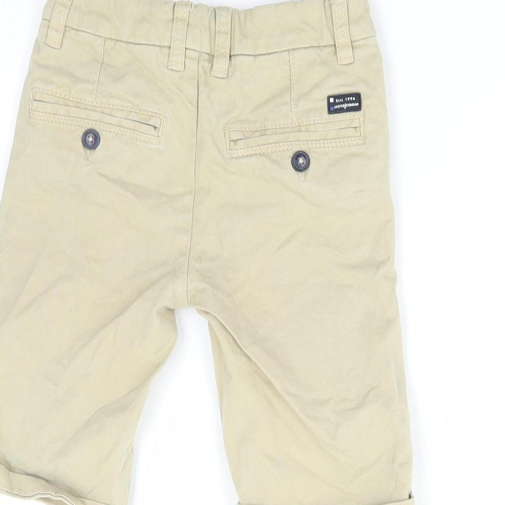 Jasper Conran Boys Beige Cotton Chino Shorts Size 5 Years Regular Zip