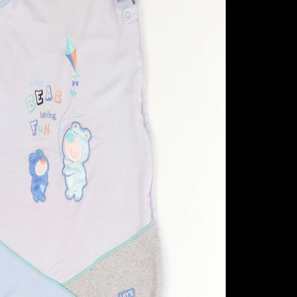 Dunnes Stores Baby Black Solid Cotton Robe One Piece Size 18-24 Months Zip - Bear having fun/sleepbag