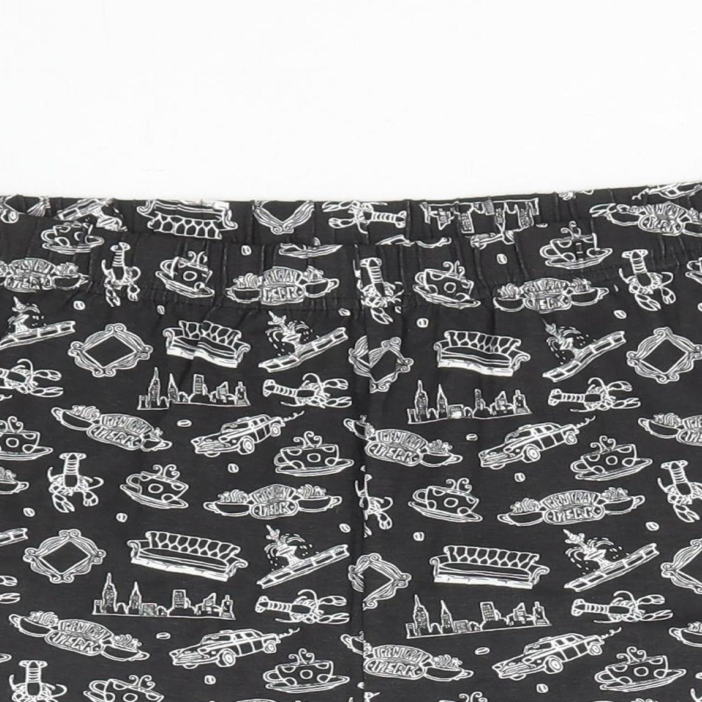 Friends Boys Black Geometric Cotton Sweat Shorts Size 11-12 Years Regular - F.r.i.e.n.d.s