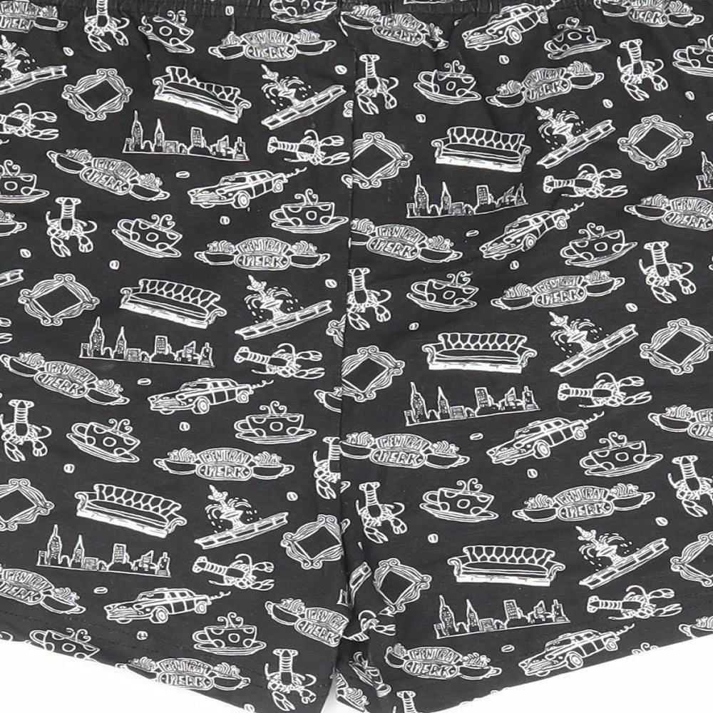 Friends Boys Black Geometric Cotton Sweat Shorts Size 11-12 Years Regular - F.r.i.e.n.d.s