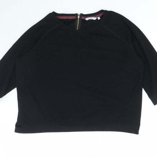 New Look Womens Black Polyester Pullover Sweatshirt Size 16 Zip