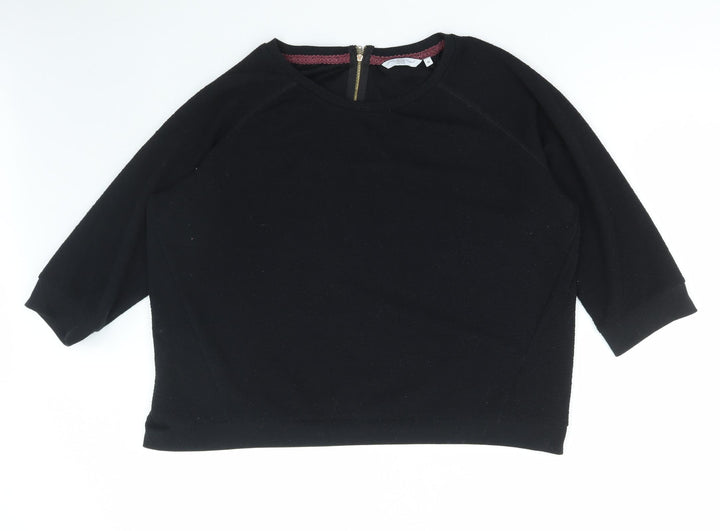 New Look Womens Black Polyester Pullover Sweatshirt Size 16 Zip