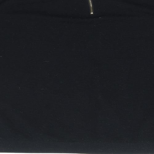 New Look Womens Black Polyester Pullover Sweatshirt Size 16 Zip