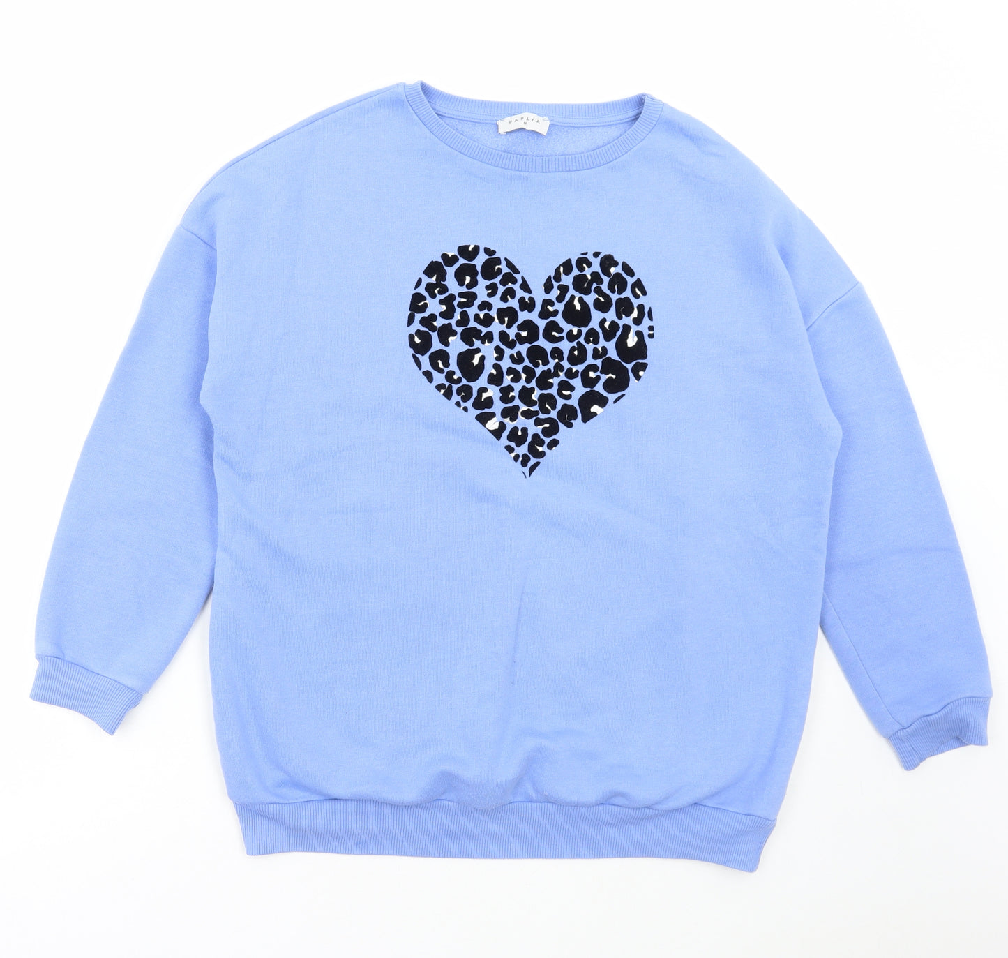 Matalan Womens Blue Animal Print Polyester Pullover Sweatshirt Size M Pullover - Love Heart