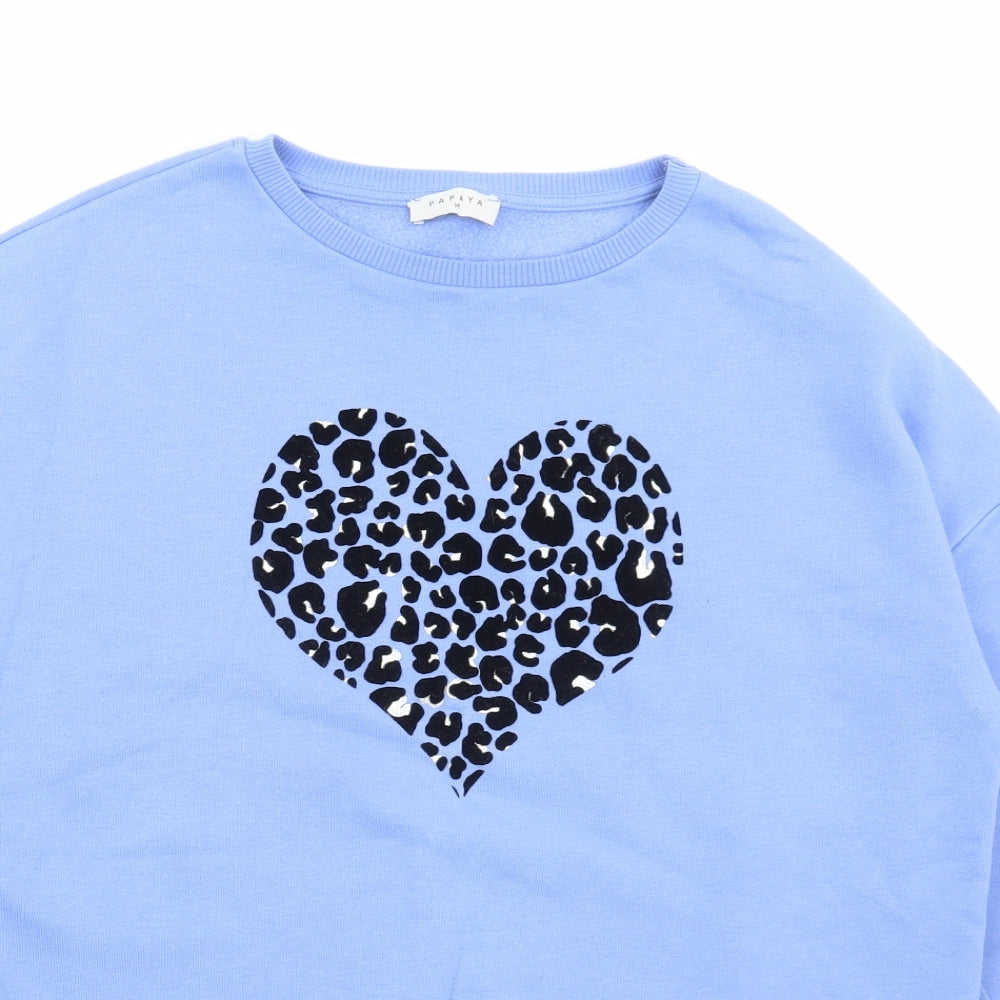 Matalan Womens Blue Animal Print Polyester Pullover Sweatshirt Size M Pullover - Love Heart