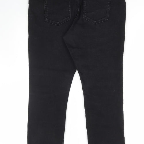 Principles Womens Black Cotton Straight Jeans Size 18 L29 in Regular Zip