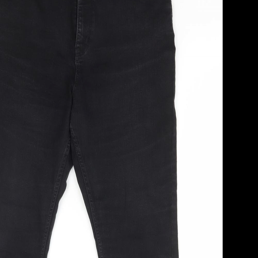 Principles Womens Black Cotton Straight Jeans Size 18 L29 in Regular Zip