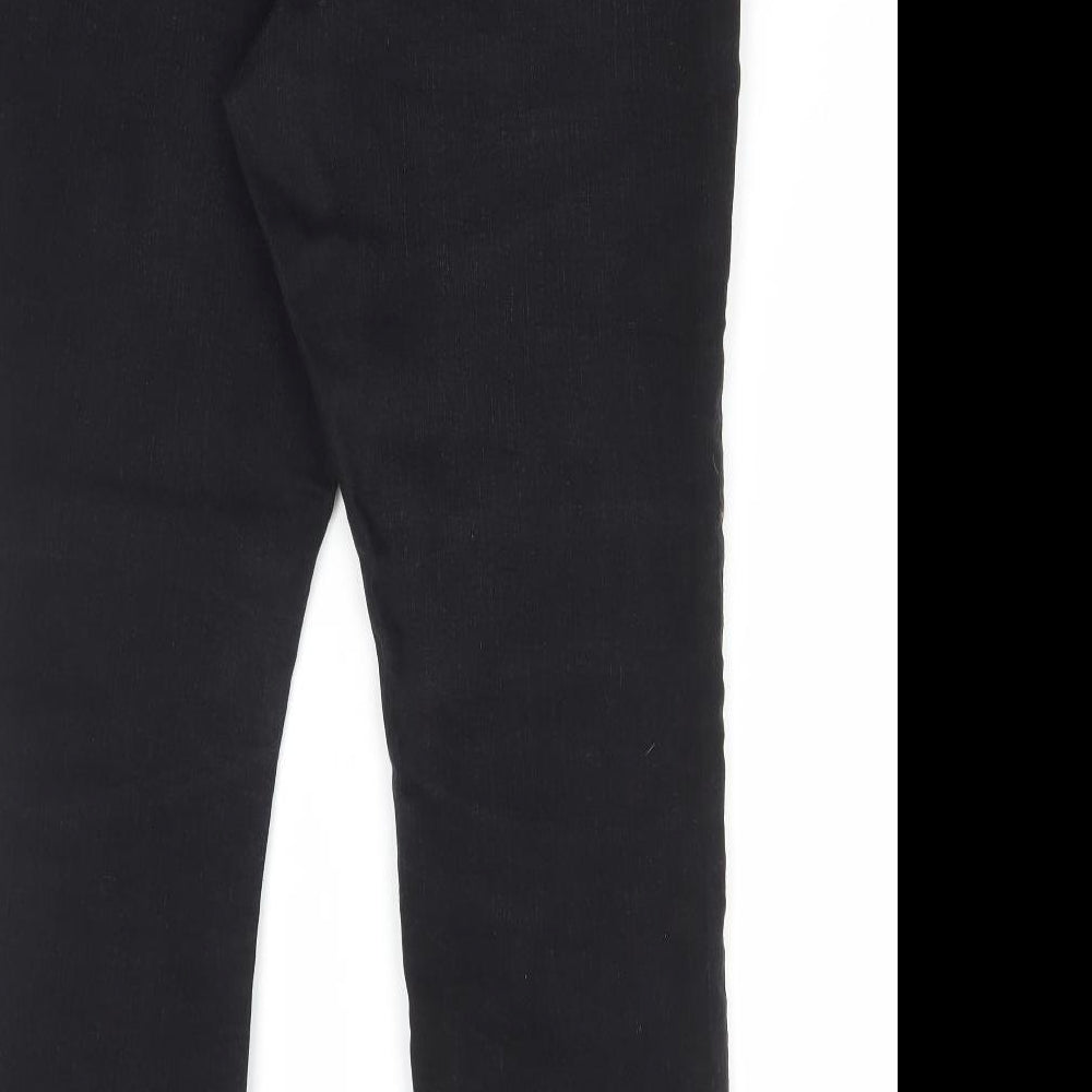Principles Womens Black Cotton Straight Jeans Size 18 L29 in Regular Zip