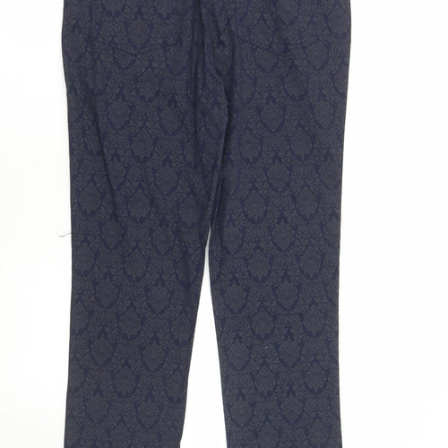 Gerard Womens Blue Geometric Cotton Trousers Size 16 L30 in Regular Zip