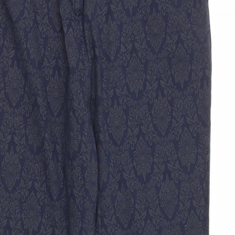 Gerard Womens Blue Geometric Cotton Trousers Size 16 L30 in Regular Zip