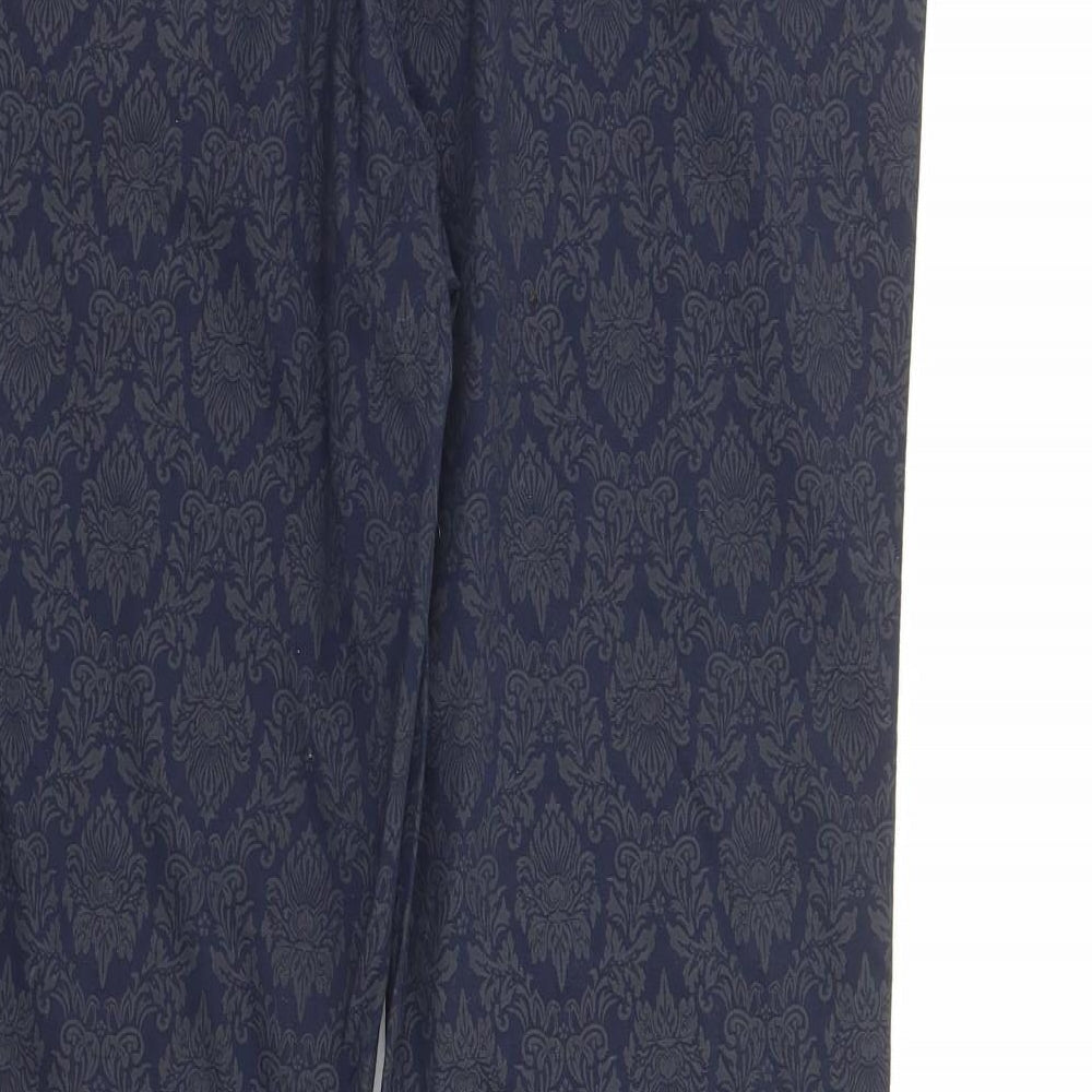 Gerard Womens Blue Geometric Cotton Trousers Size 16 L30 in Regular Zip