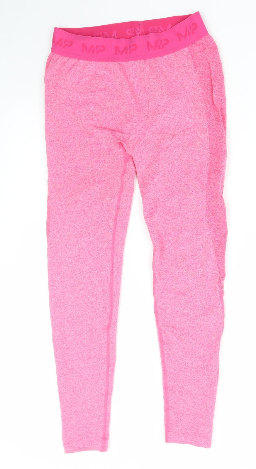 My Protein Womens Pink Nylon Compression Leggings Size L L27 in Regular Pullover