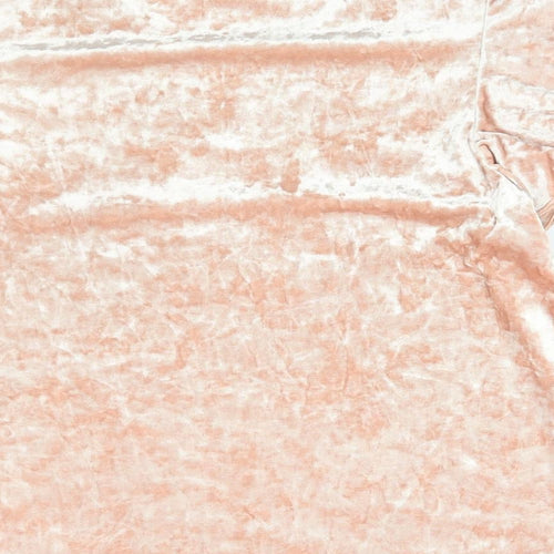 New Look Womens Pink Polyester Basic Blouse Size 14 Round Neck