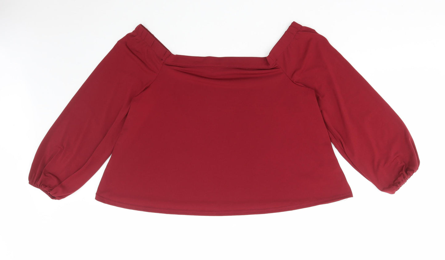 New Look Womens Red Polyester Basic T-Shirt Size 12 Off the Shoulder