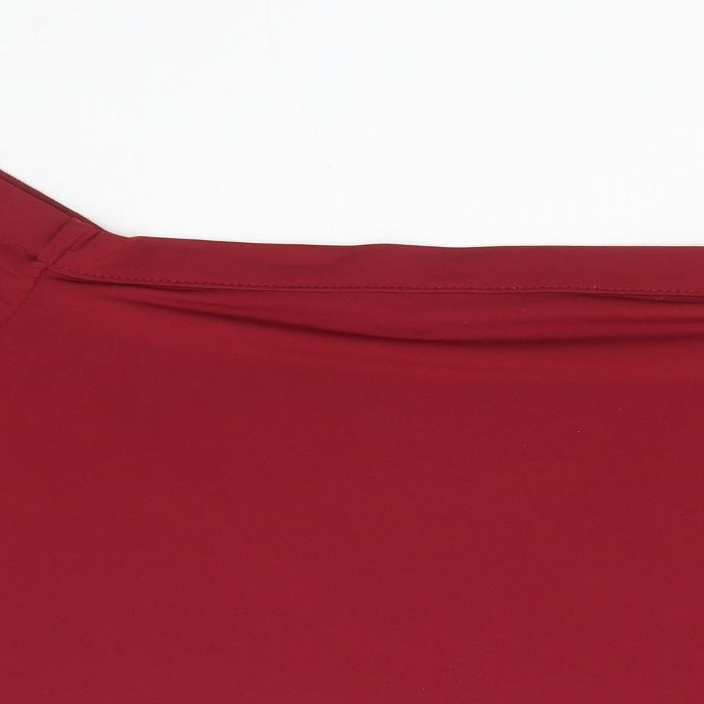 New Look Womens Red Polyester Basic T-Shirt Size 12 Off the Shoulder