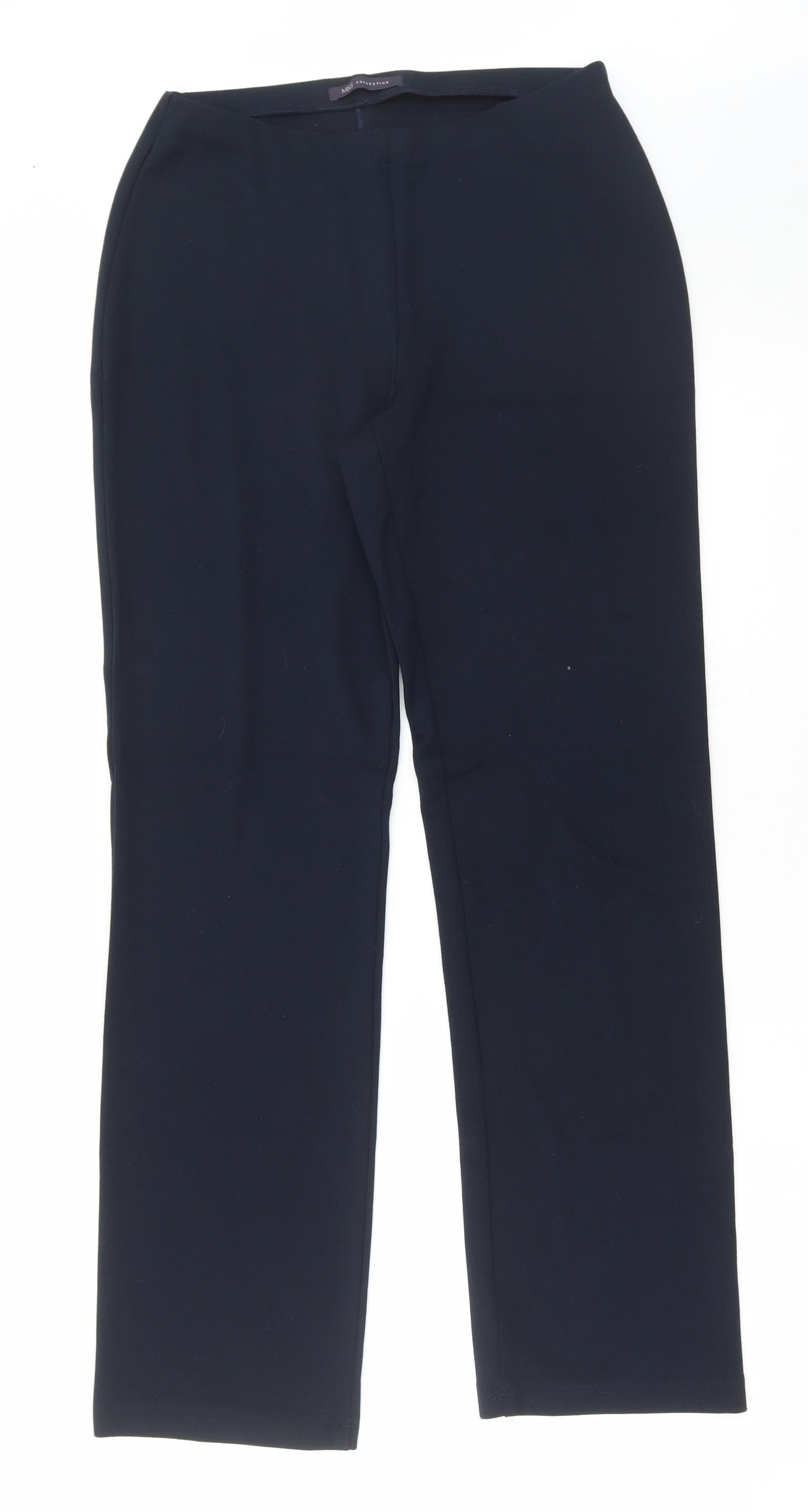 Marks and Spencer Womens Blue Viscose Trousers Size 10 L32 in Regular