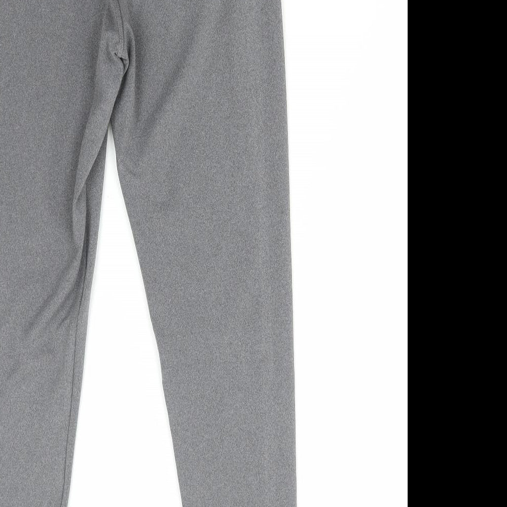 F&F Womens Grey Polyester Compression Leggings Size 12 L26 in Regular Pullover