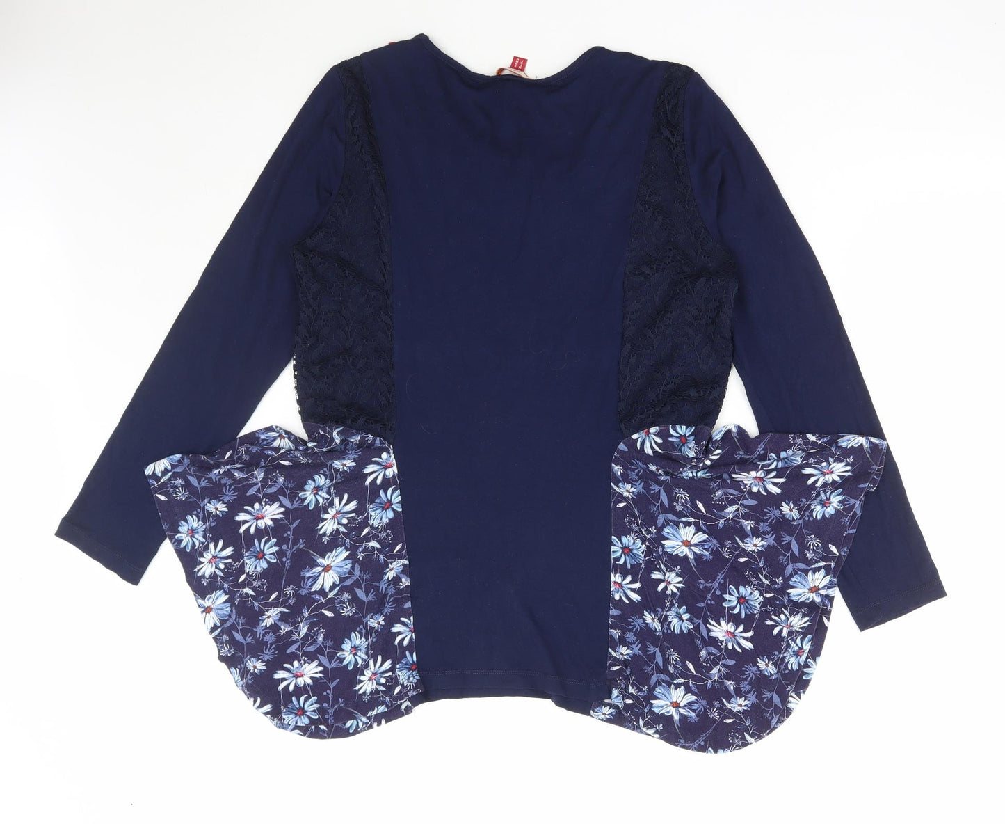 Joe Browns Womens Blue Floral Viscose Basic Blouse Size 14 Square Neck