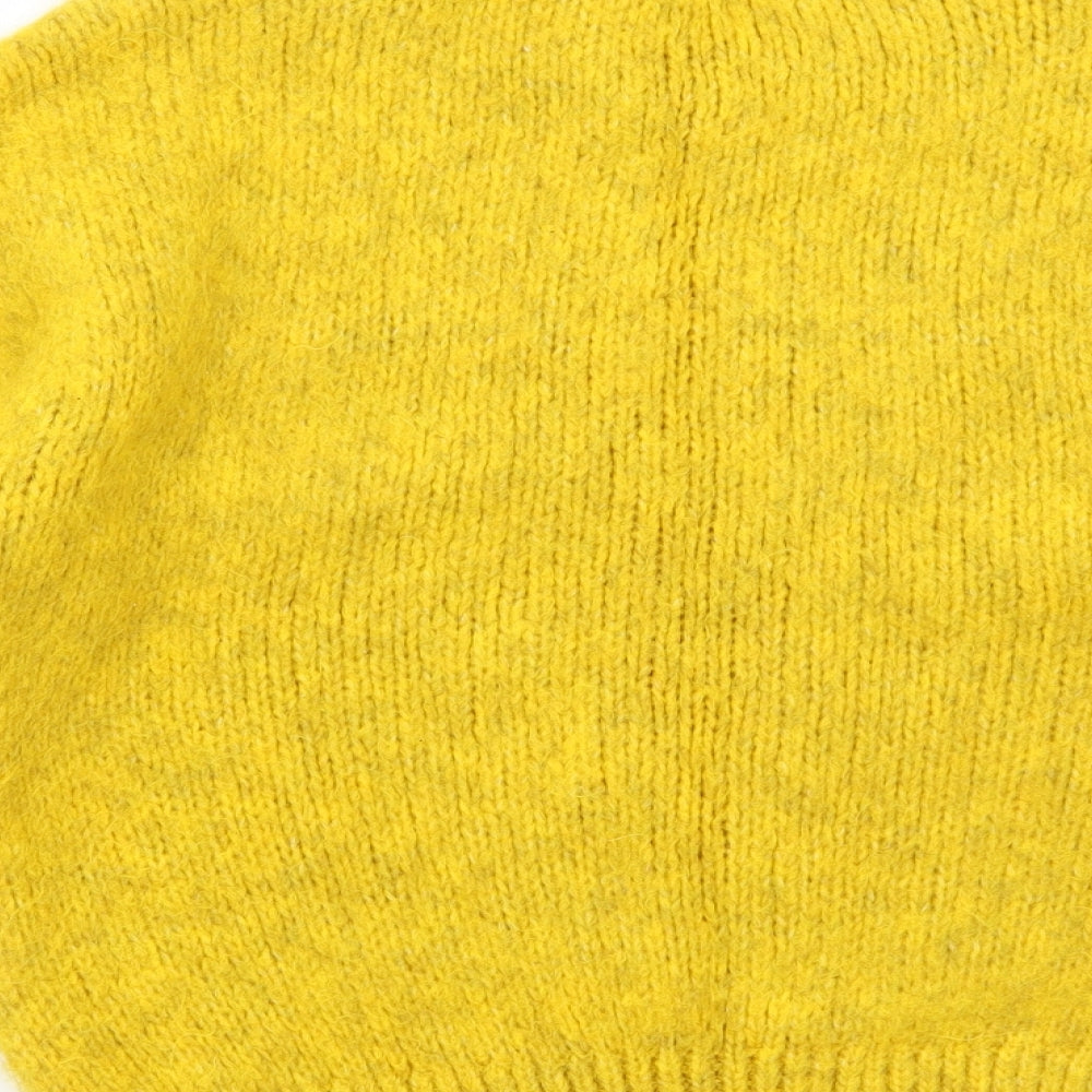 F&F Womens Yellow Round Neck Acrylic Pullover Jumper Size 8