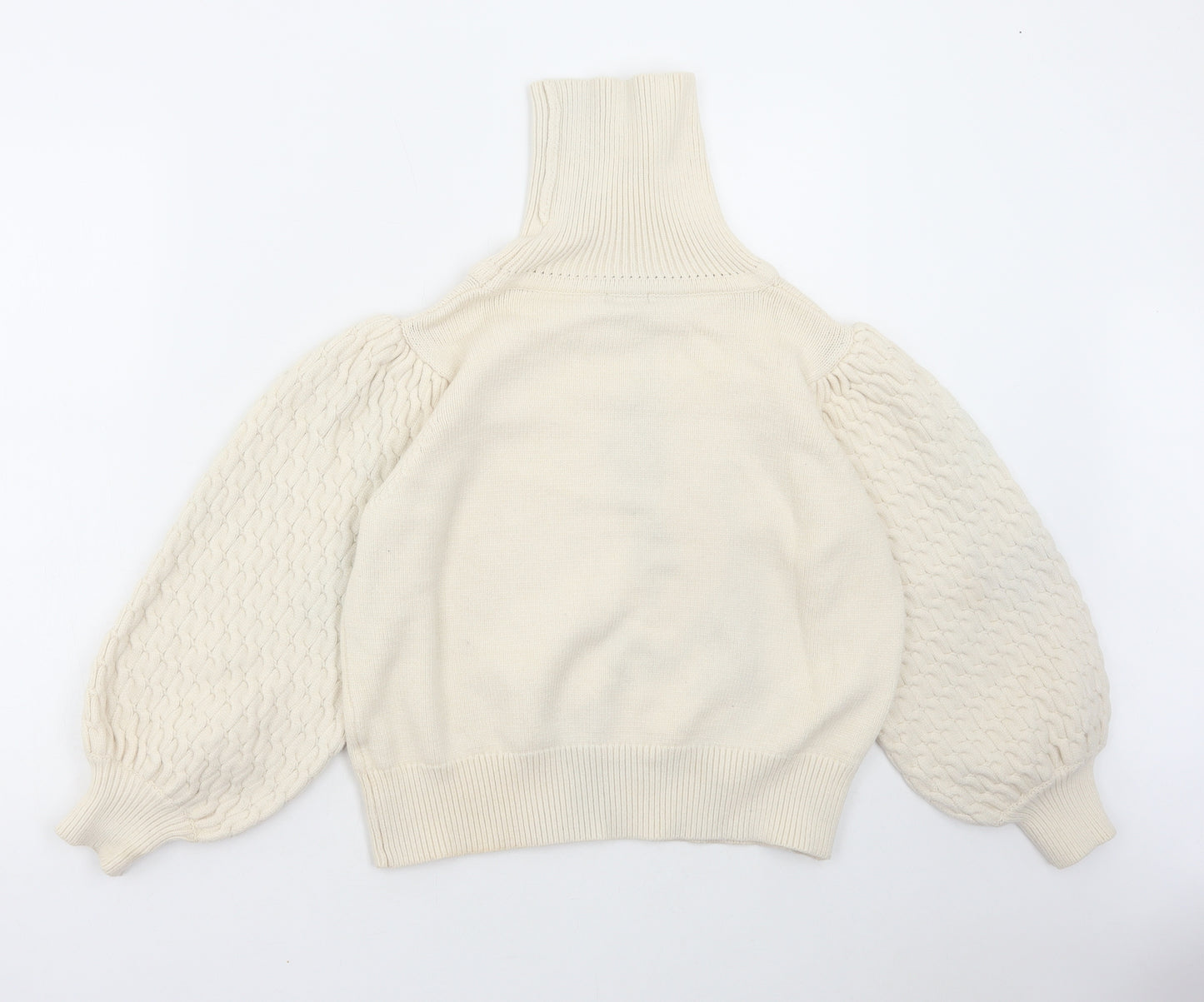 Nasty Gal Womens Ivory Roll Neck Viscose Pullover Jumper Size L