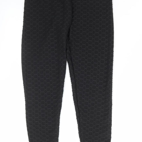 Preworn Womens Black Polyamide Compression Leggings Size S L27 in Regular Pullover