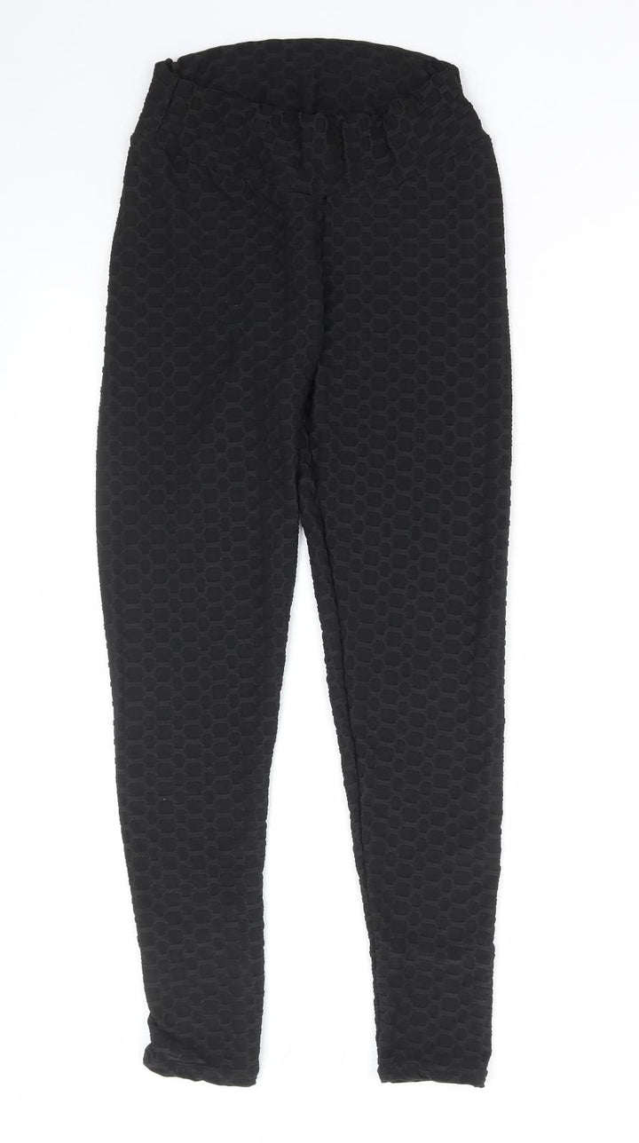 Preworn Womens Black Polyamide Compression Leggings Size S L27 in Regular Pullover